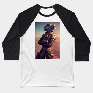 Cybernetic steampunk robot posing Baseball T-Shirt